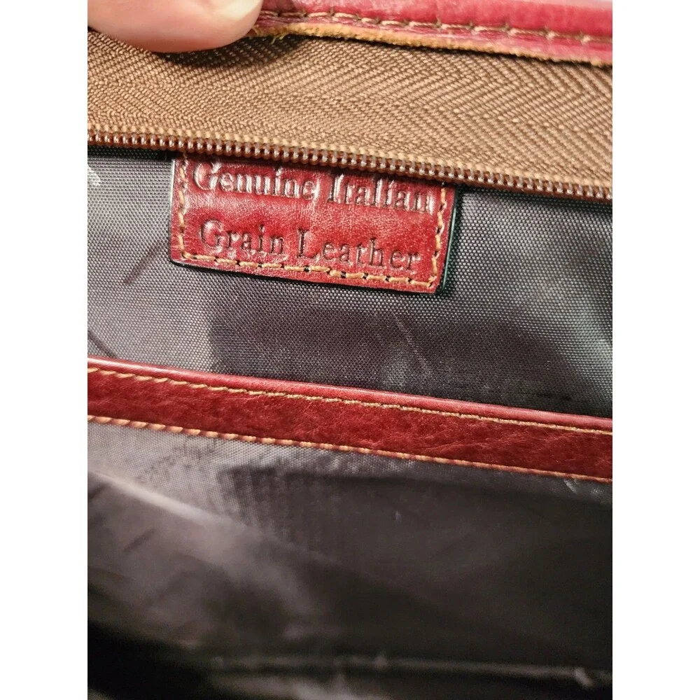 S. Babila Milano Genuine Italian Grain Leather Portfolio Briefcase Document Case